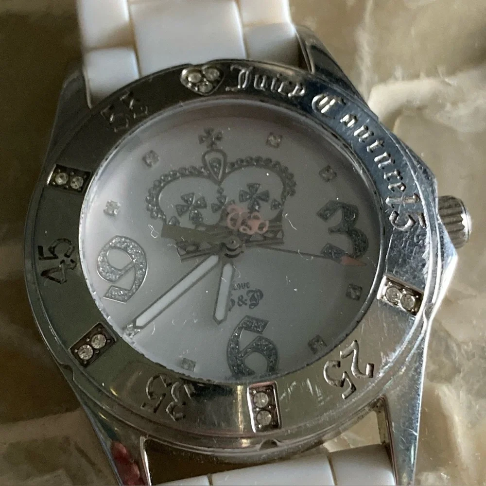 Juicy Couture Women's 1900670 Rich Girl White Jelly Watch w/Swarvoski crystals